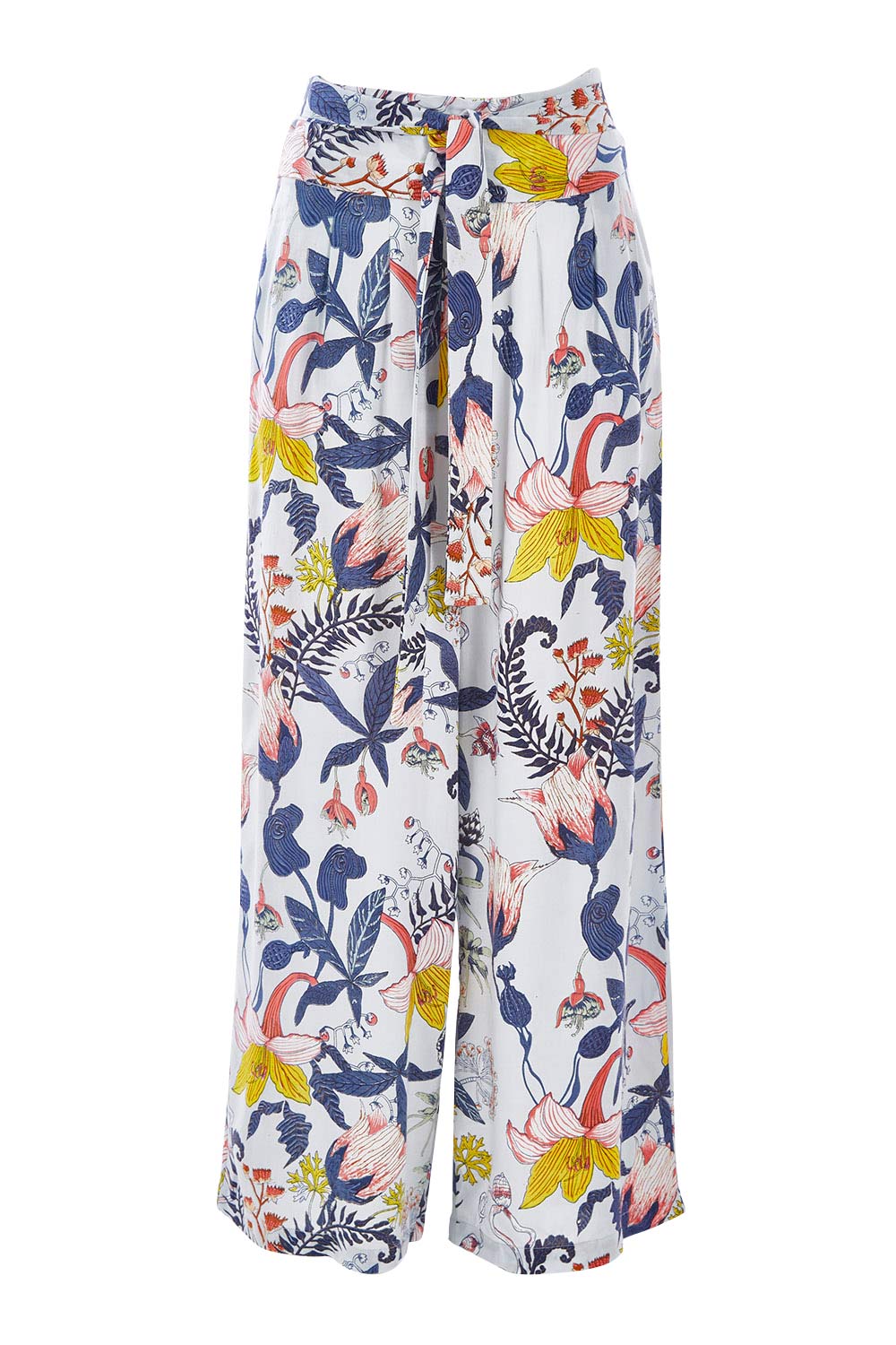 Product shot of the Flowers For Me Pants in colour Flowerfall (Blue), from the front