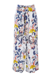 Product shot of the Flowers For Me Pants in colour Flowerfall (Blue), from the front
