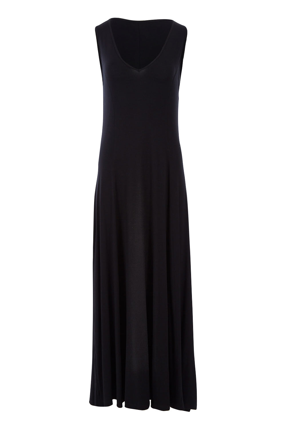 Product shot of the My Faithful Maxi Singlet Dress in colour Black (Black), from the front