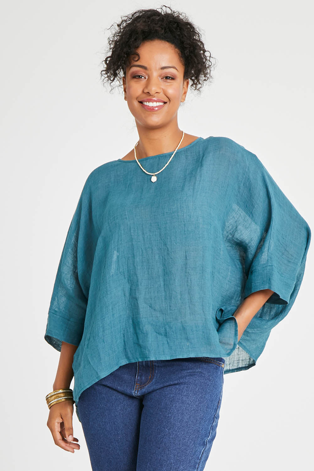 Preloved Joy And Laughter Slouch Top - Teal