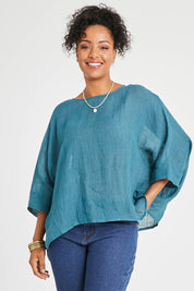 Preloved Joy And Laughter Slouch Top - Teal