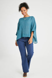 Preloved Joy And Laughter Slouch Top - Teal