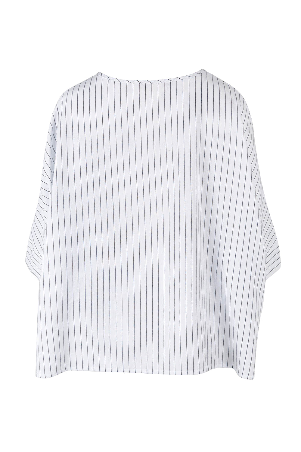 Product shot of the Joy And Laughter Slouch Top in colour Whitestrip (White), from the back