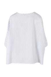 Product shot of the Joy And Laughter Slouch Top in colour Whitestrip (White), from the back