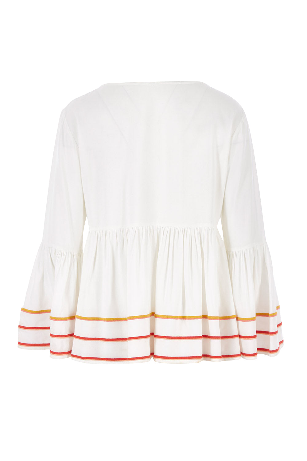 Product shot of the My Heart Is Full Embroidered Blouse in colour White (White), from the back