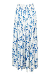 Product shot of the Skirting Around The Garden Skirt in colour Whitehorse (White), from the front