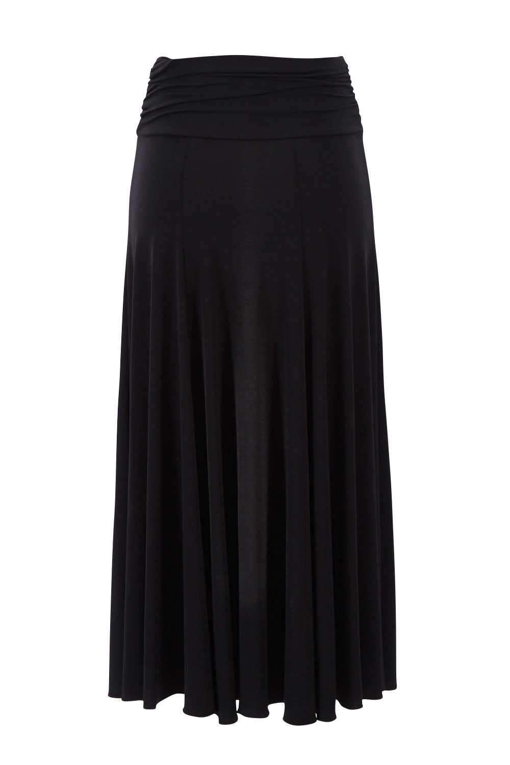 Product shot of The Wanderer In Me Travel Skirt in colour Black (Black), from the back