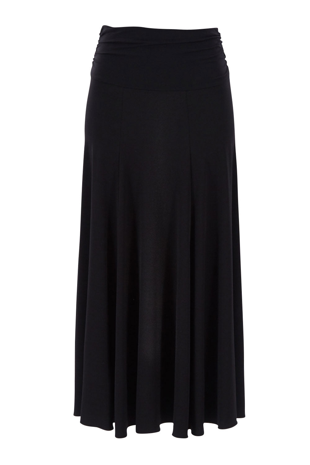 Product shot of The Wanderer In Me Travel Skirt in colour Black (Black), from the front