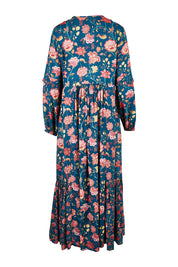Product shot of the Its Better With You Dress in colour Tealfleur (Blue), from the back