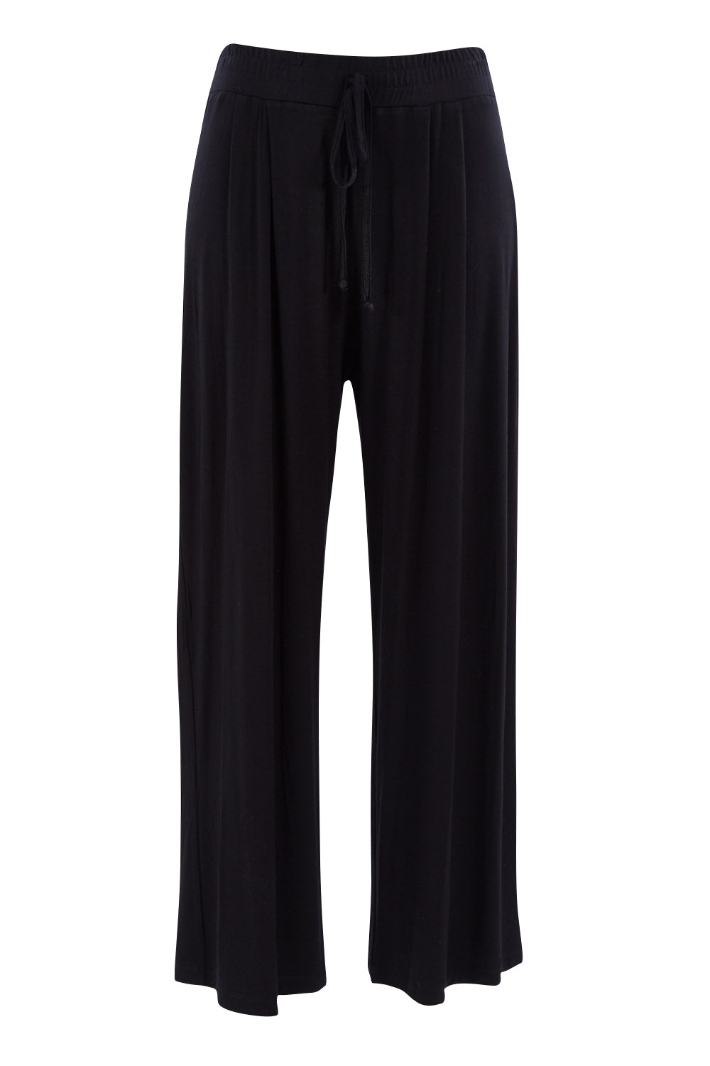 Product shot of the Softly Swinging Bamboo Pants in colour Black (Black), from the front