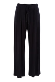 Product shot of the Softly Swinging Bamboo Pants in colour Black (Black), from the front