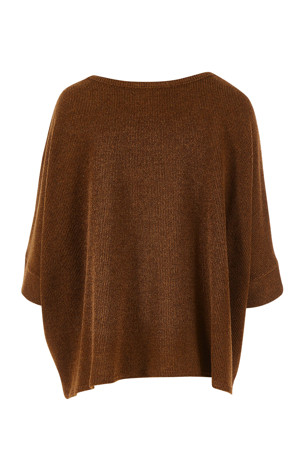 Product shot of the Flow With Me Slouch Knit Top in colour Bark, from the back