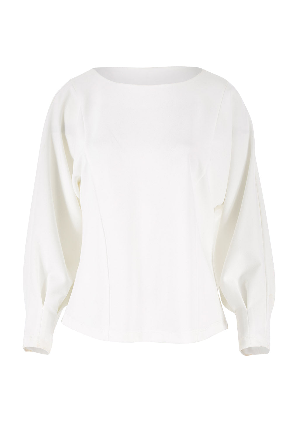 Product shot of the Its All In The Sleeve Top in colour Ivory (White), from the front