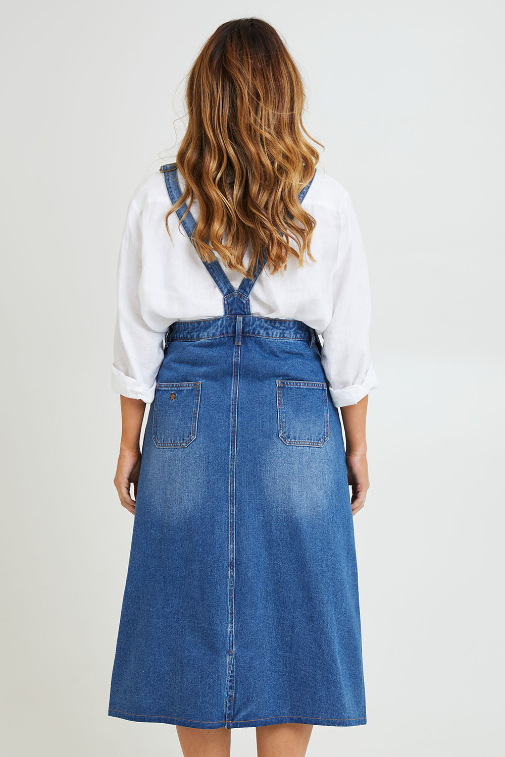 Preloved Overall Happiness Dress - Denim