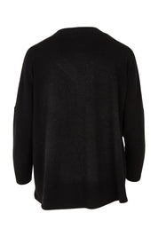 Product shot of the My Boyfriends Slouch Cardi in colour Black (Black), from the back