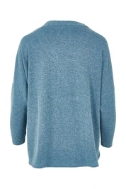 Product shot of the My Boyfriends Slouch Cardi in colour Denim (Blue), from the back