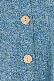 Product shot of the My Boyfriends Slouch Cardi in colour Denim (Blue), detail