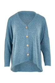 Product shot of the My Boyfriends Slouch Cardi in colour Denim (Blue), from the front