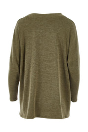 Product shot of the My Boyfriends Slouch Cardi in colour Olive (Green), from the back