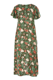Product shot of the My Heart Is Full Dress in colour Khaki (Green), from the back
