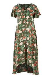 Product shot of the My Heart Is Full Dress in colour Khaki (Green), from the front