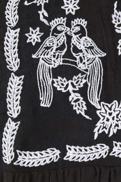 Product shot of the Secret Garden Cotton Blouse in colour Black (Black), detail