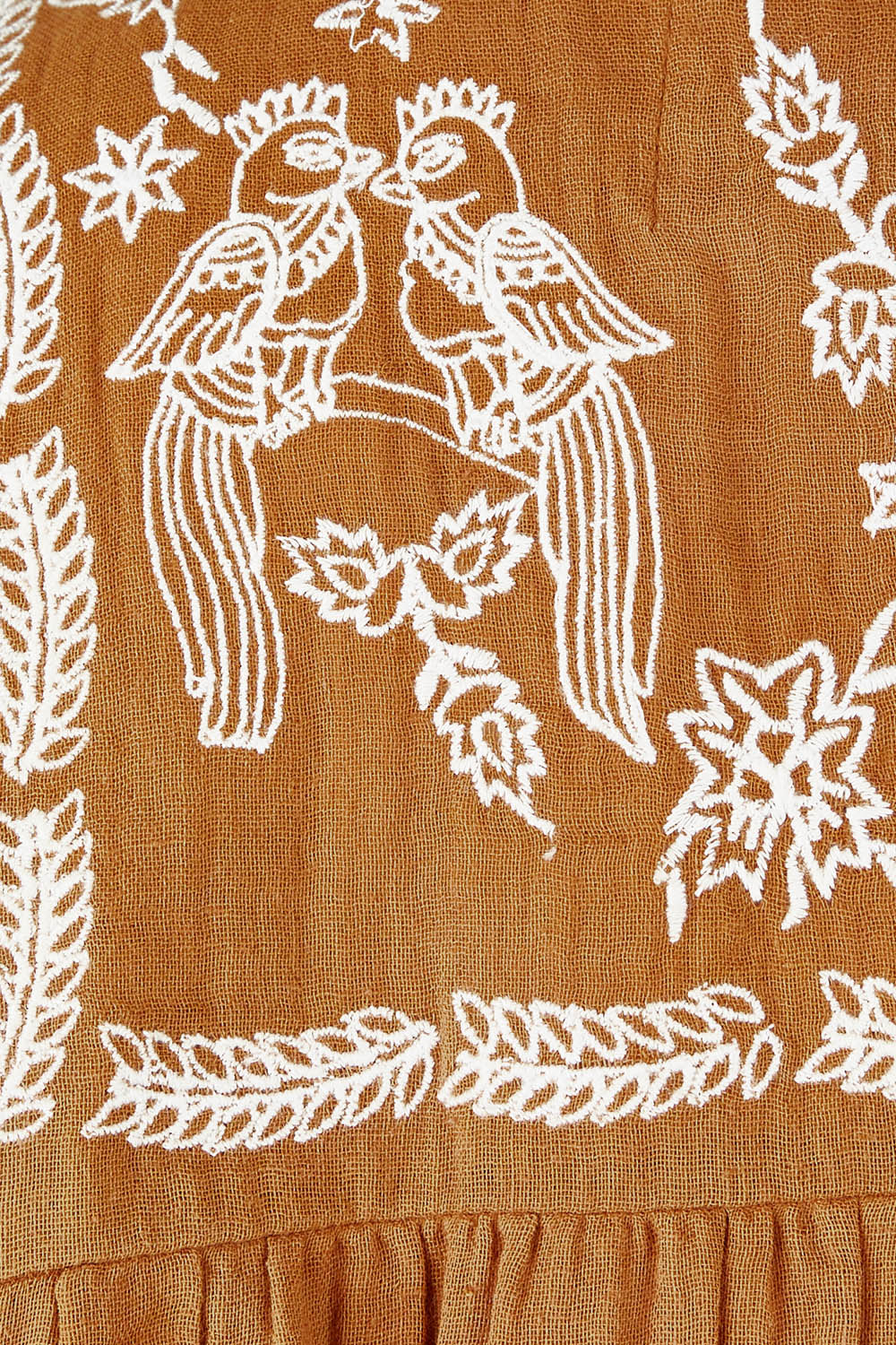 Product shot of the Secret Garden Cotton Blouse in colour Clay, detail