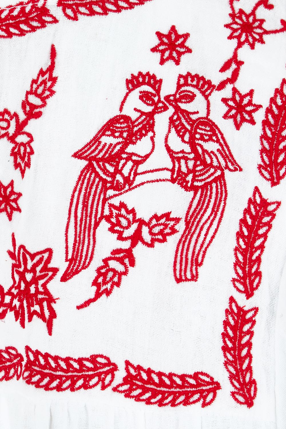 Product shot of the Secret Garden Cotton Blouse in colour White (White), detail