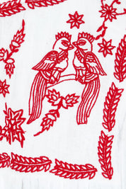 Product shot of the Secret Garden Cotton Blouse in colour White (White), detail