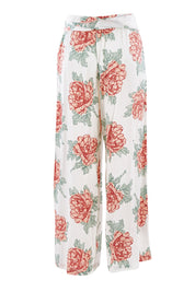 Product shot of the Flowers For Me Pants in colour Whitefleur (White), from the back
