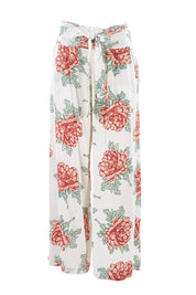 Product shot of the Flowers For Me Pants in colour Whitefleur (White), from the front