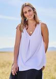 The Wanderer In Me V Neck Travel Singlet - White