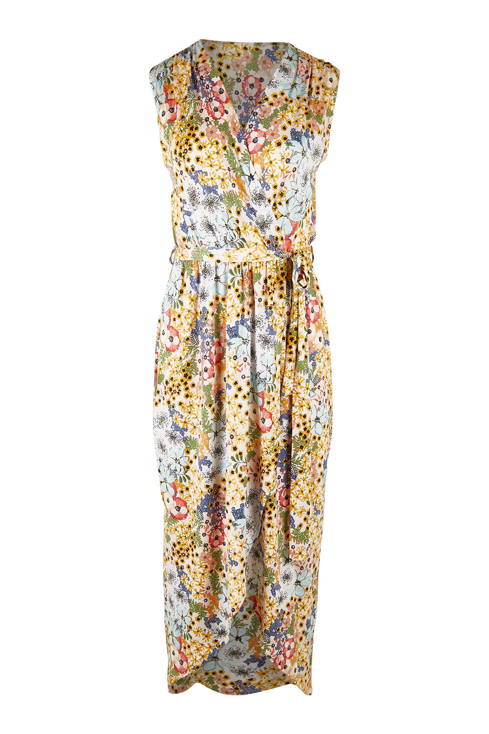 Product shot of the Freedom Faux Wrap Dress in colour Fleur, from the front