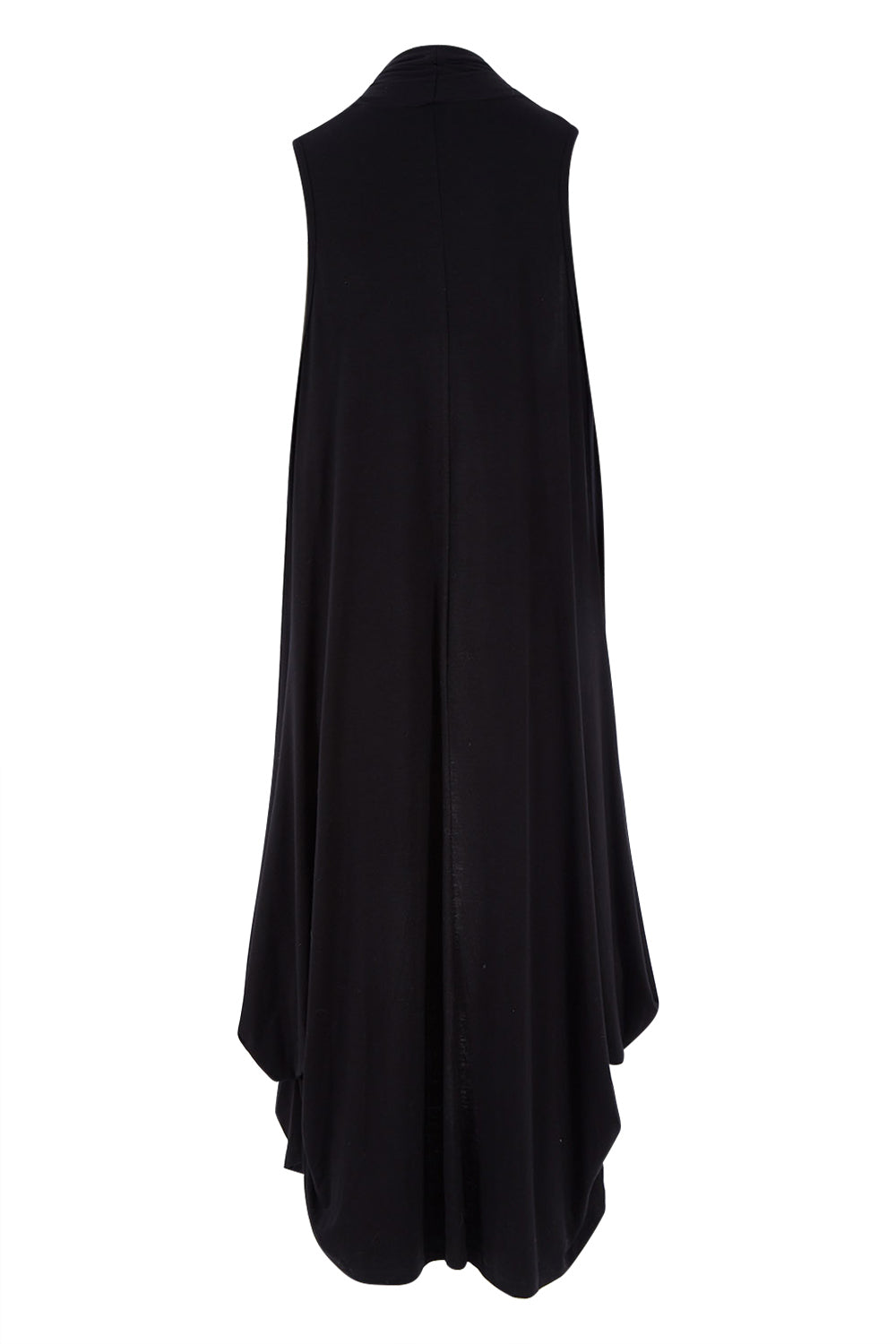 Product shot of the Softly Swinging Bamboo Vest in colour Black (Black), from the back