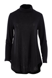 Product shot of the Falling For You Skivvy Tunic in colour Black (Black), from the front