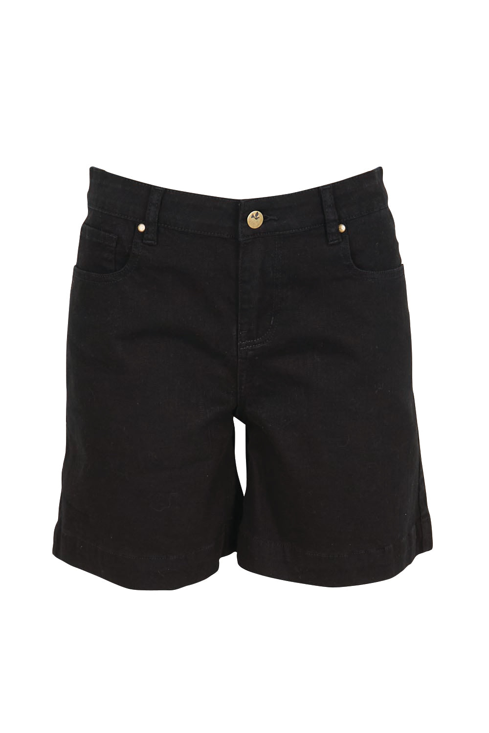 Product shot of the Youre Always There For Me Plain Boyfriend Shorts – Black in colour Black, from the front