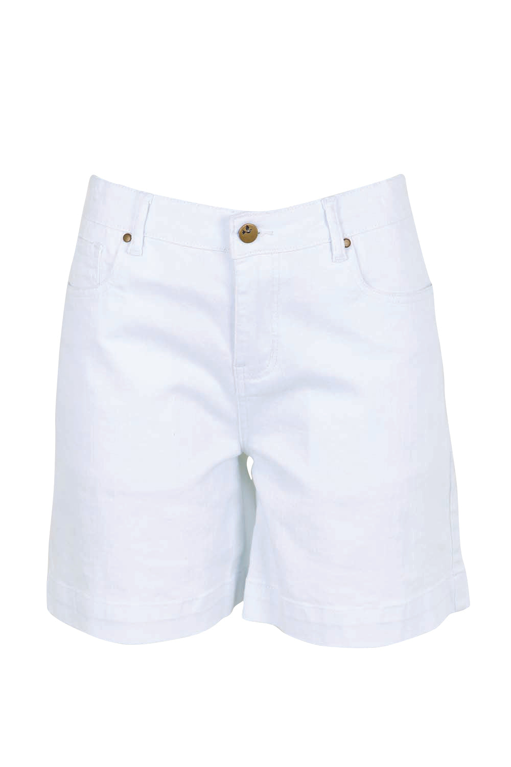 Product shot of the Youre Always There For Me Plain Boyfriend Shorts – White in colour White, from the front