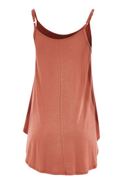 Product shot of the Softly Swinging Bamboo Scoop Singlet in colour Copper, from the back
