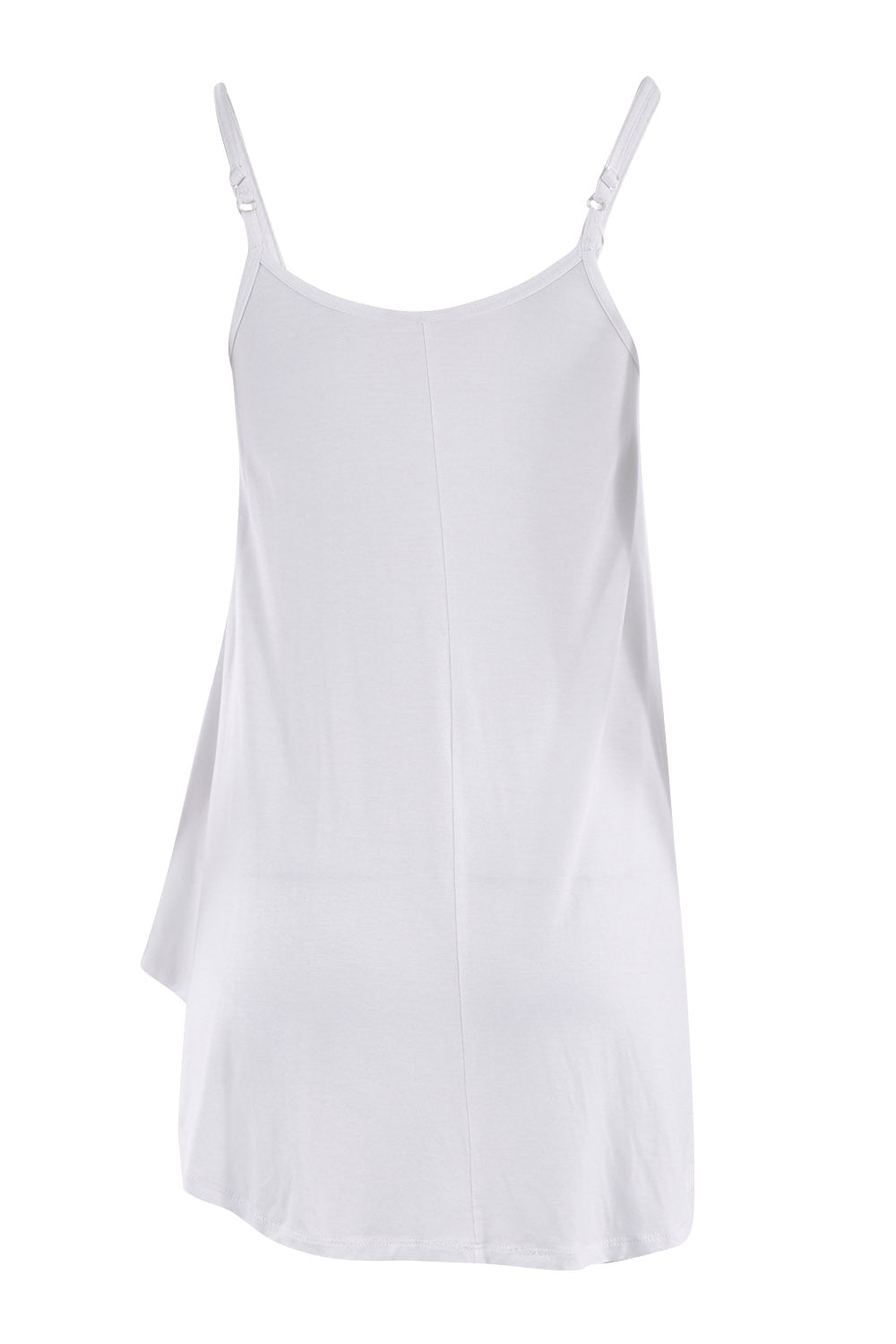 Product shot of the Softly Swinging Bamboo Scoop Singlet in colour White (White), from the back