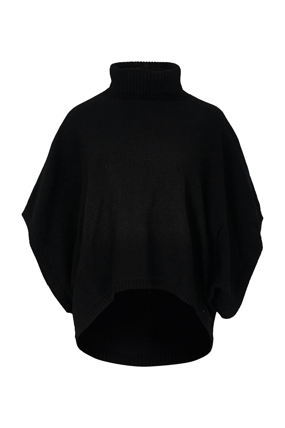 Product shot of the Knit Pick Throw Sweater in colour Black (Black), from the front