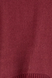 Product shot of the Knit Pick Throw Sweater in colour Wine (Purple), detail
