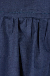 Product shot of the Freya Top in colour Navy (Blue), detail