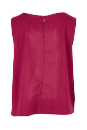 Product shot of the Hara Cotton Top in colour Magenta (Purple), from the back