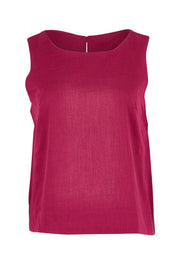 Product shot of the Hara Cotton Top in colour Magenta (Purple), from the front