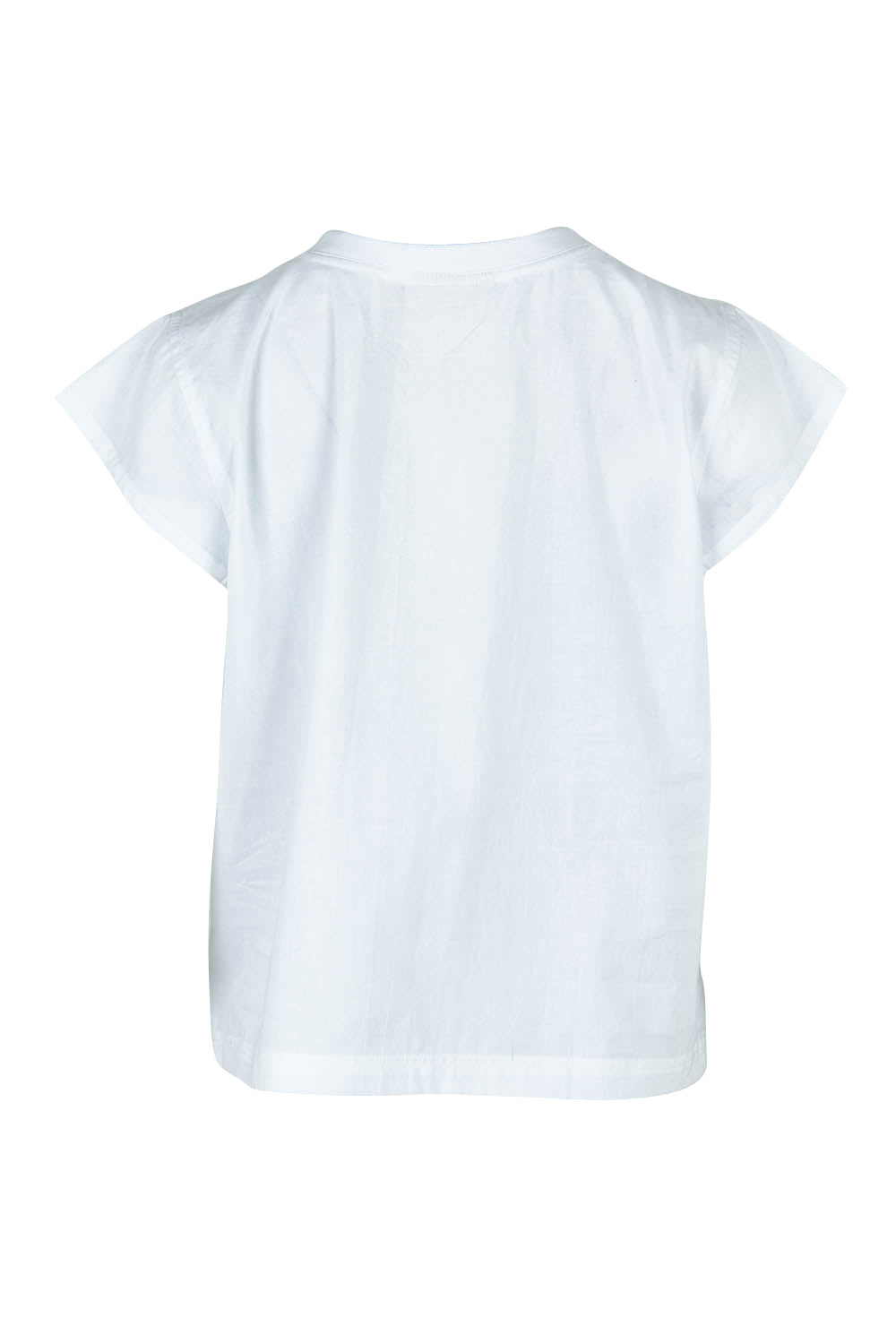 Product shot of the Leaf Cotton Top in colour White (White), from the back