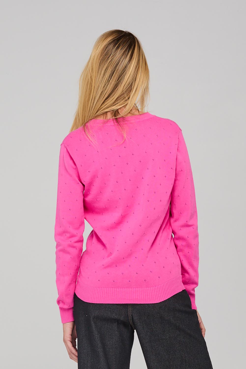 Lora Cotton Cardigan - Deeppink