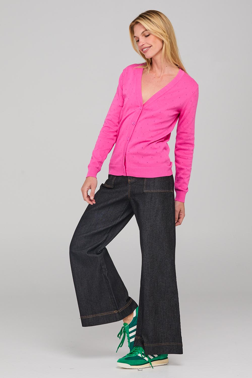 Lora Cotton Cardigan - Deeppink