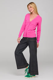 Lora Cotton Cardigan - Deeppink