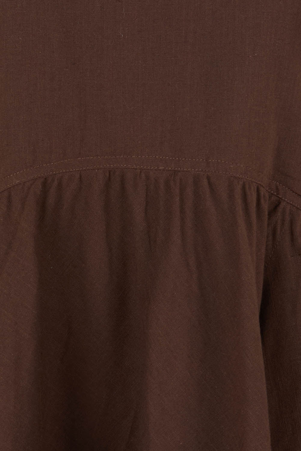 Product shot of the Guru Cotton Dress in colour Coffee, detail