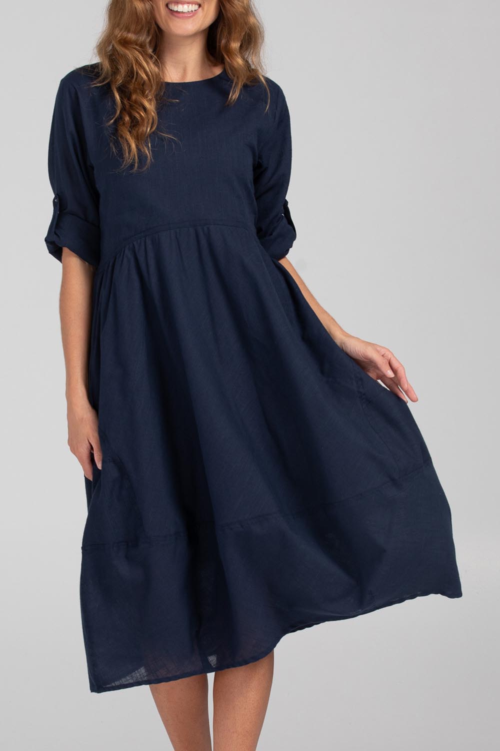 Preloved Guru Cotton Dress - Navy